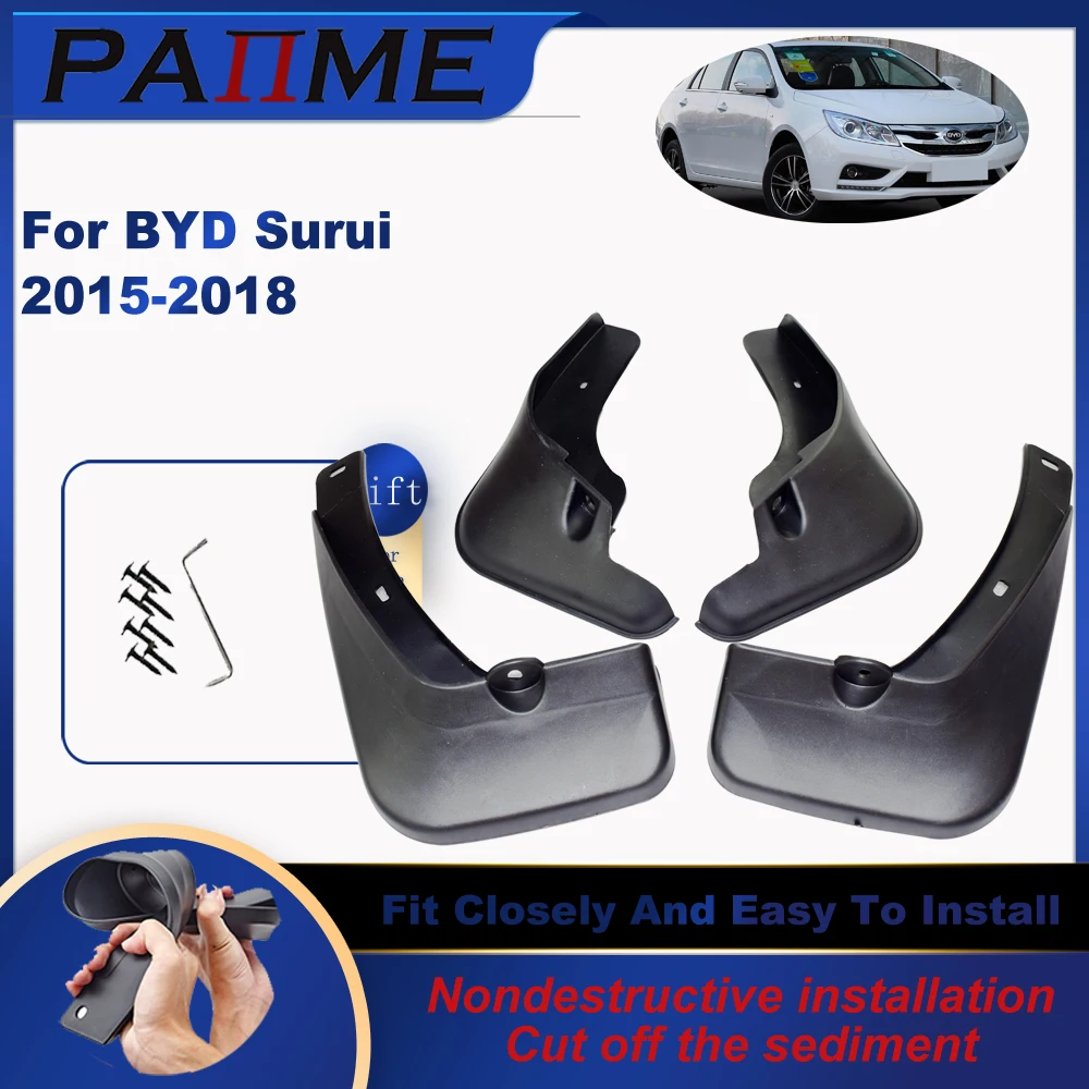 

Car MudFlaps For BYD SURUI 2015-2018 4pcs/Set Molded Splash Guards Front Rear Mud Flap Mudguards Fender YC102100