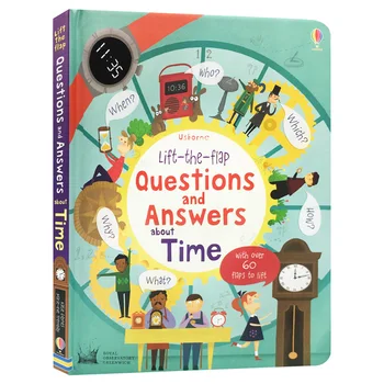 Usborne Questions and Answers about Time English 3D Flap Picture Book Children Time Knowledge Encyclopedia Reading Books