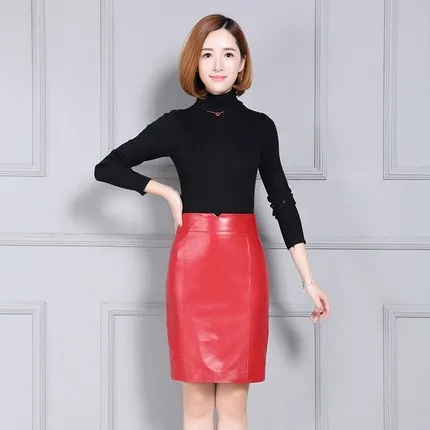 

Top brand Autumn Women New and Winter Over the Knee Pure Genuine Sheep Leather Skirt K92 One Piece Promotion high quality