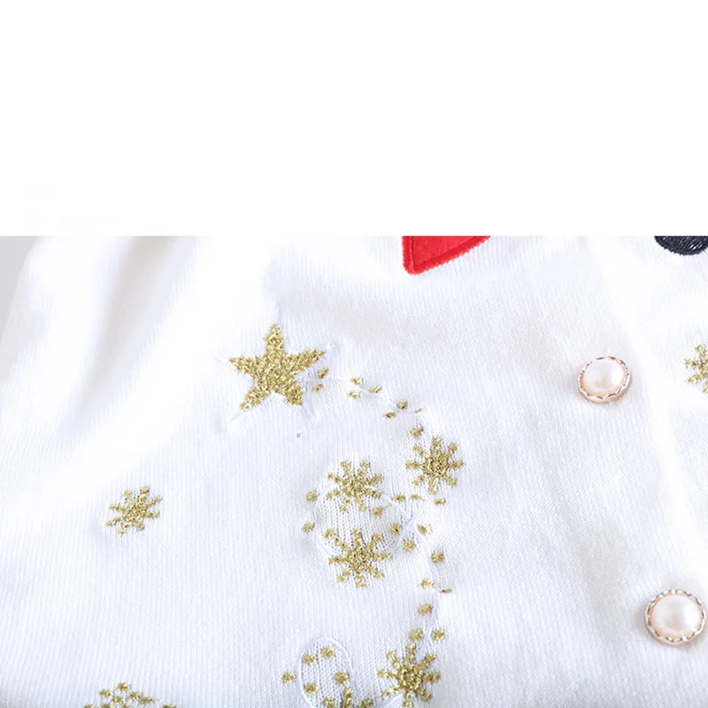 Spring Women\'s Embroidered Sweater Cute Star Embroidered Pearl Button Knit Cardigan New in 2024