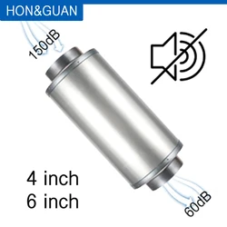 Hon&Guan 4'' 6'' Inline Duct Fan Silencer Noise Reducer Purifier for Indoor Greenhouse Grow Filter Exhaust Ventilation Outlet