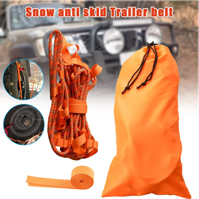 Snow Skid Trailer Belt Muddy Road Trailer Belt Vehicle Rescue Rope Self-rescue Rope