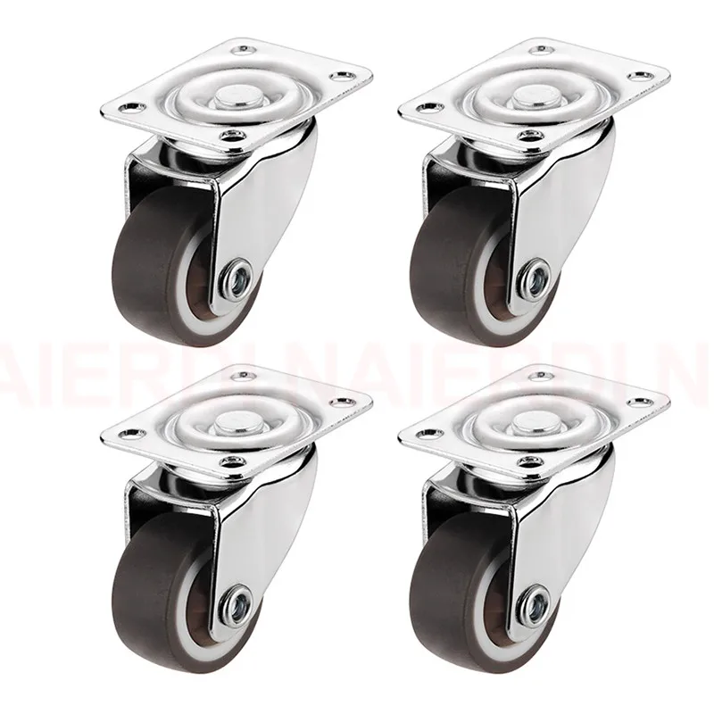 4PCS NAIERDI 1-2 zoll Möbel Caster Weiche Gummi Universal Rad Lenkrolle Roller Rad Für Plattform Trolley zubehör