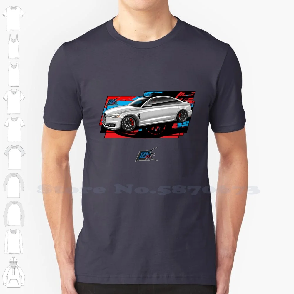 A6 White C7 100% Cotton T-Shirt Transportation Modern Modified Widebody Automobile German Muscle A6 C4 C5 C6 C7 C8 Rs6 Avante