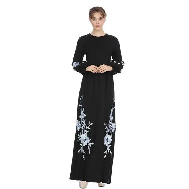 2020 Summer Sleeve female Floral Print Boho Beach Tunic Maxi Dresss Women Party Muslim Dress Long clothes