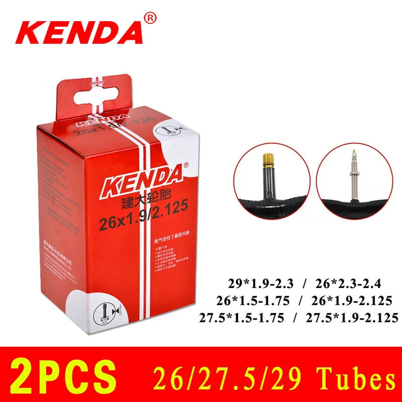 2 uds KENDA tubo interior de bicicleta 26/27, 5/29 cámara Schrader válvula Presta 48L tubo interior tubos de bicicleta de montaña neumático chambre air