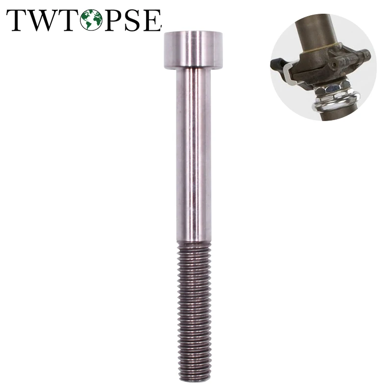 TWTOPSE M8*70 Titanium Alloy Bicycle Bike Headset Cap Bolt For Brompton Folding Bike Cycling BMX Stem Screw Bicycle 18.2g Parts