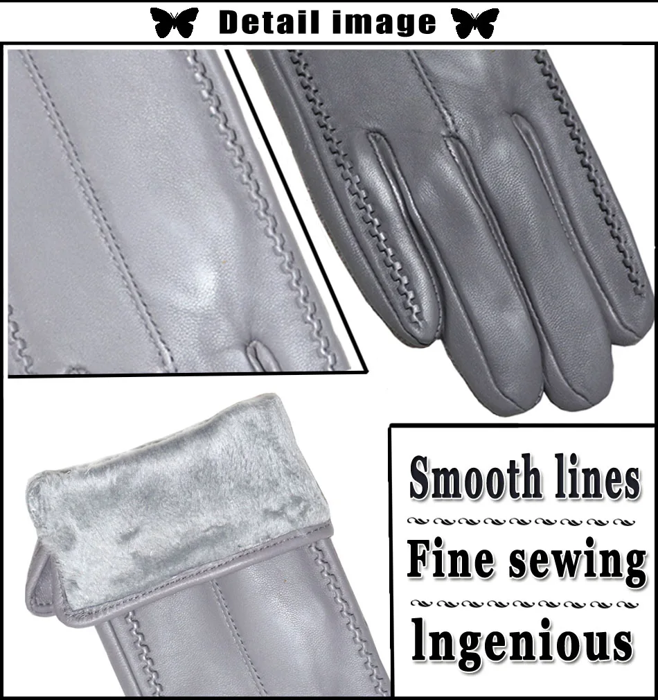 Genuine Sheepskin Gloves Women\'s Winter Warm Thickened Thin Touch Screen Leather Gloves Outdoor Riding High-end Fashion New 2024