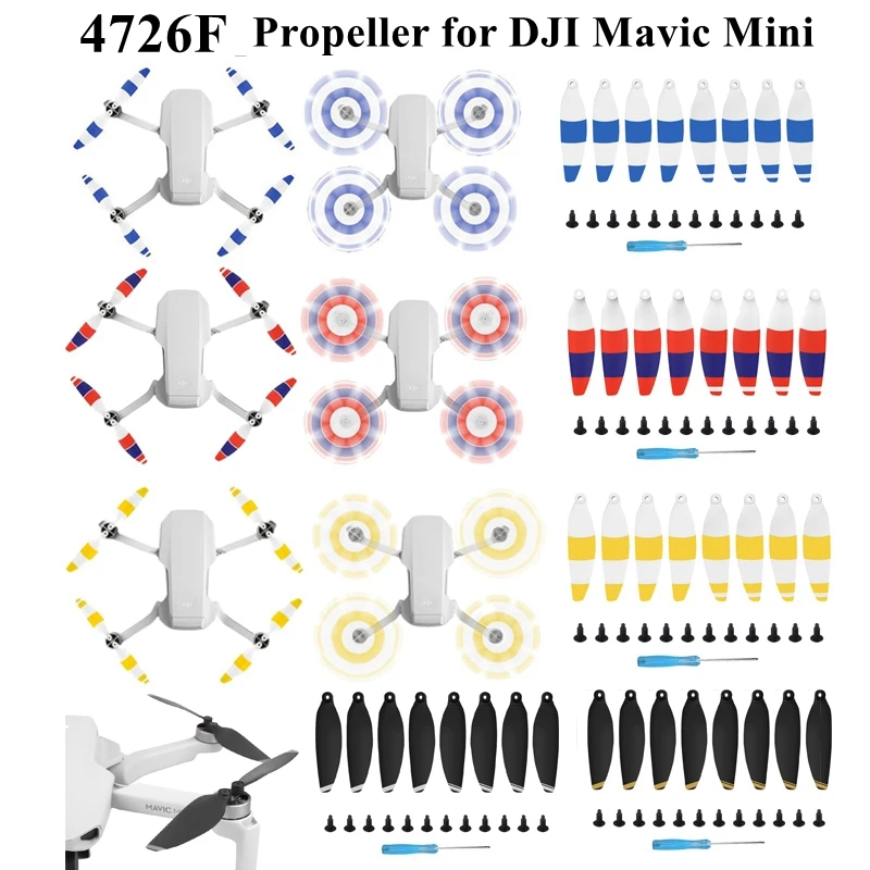 8pcs Colorful Propellers CW CCW 4726F Replacement Blades Props Low-Noise Quick-Release for DJI Mavic Mini 2 RC Drone Accessories