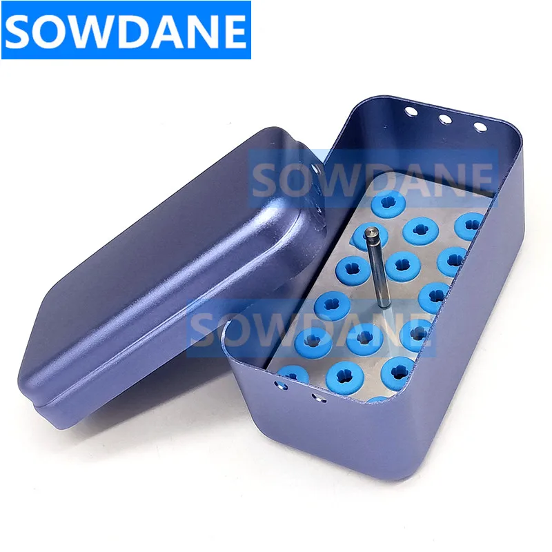 16 Holes Dental Sterilization Box Endo Box Bur Disinfection Holder Case for Ultrasonic Sonic Scaler Tip Working Tip Disinfection