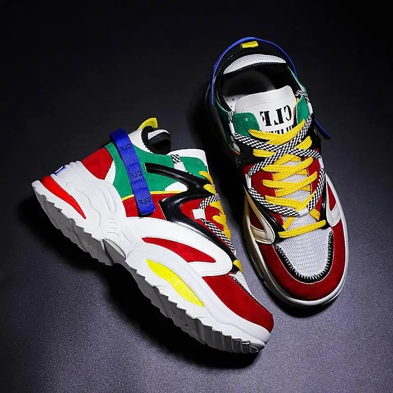 Vulcanized Men's Shoes 2021 New Men's and Women's Lace Up Thick Soled Leisure Sports Shoes Fashion Breathable Sports Shoes