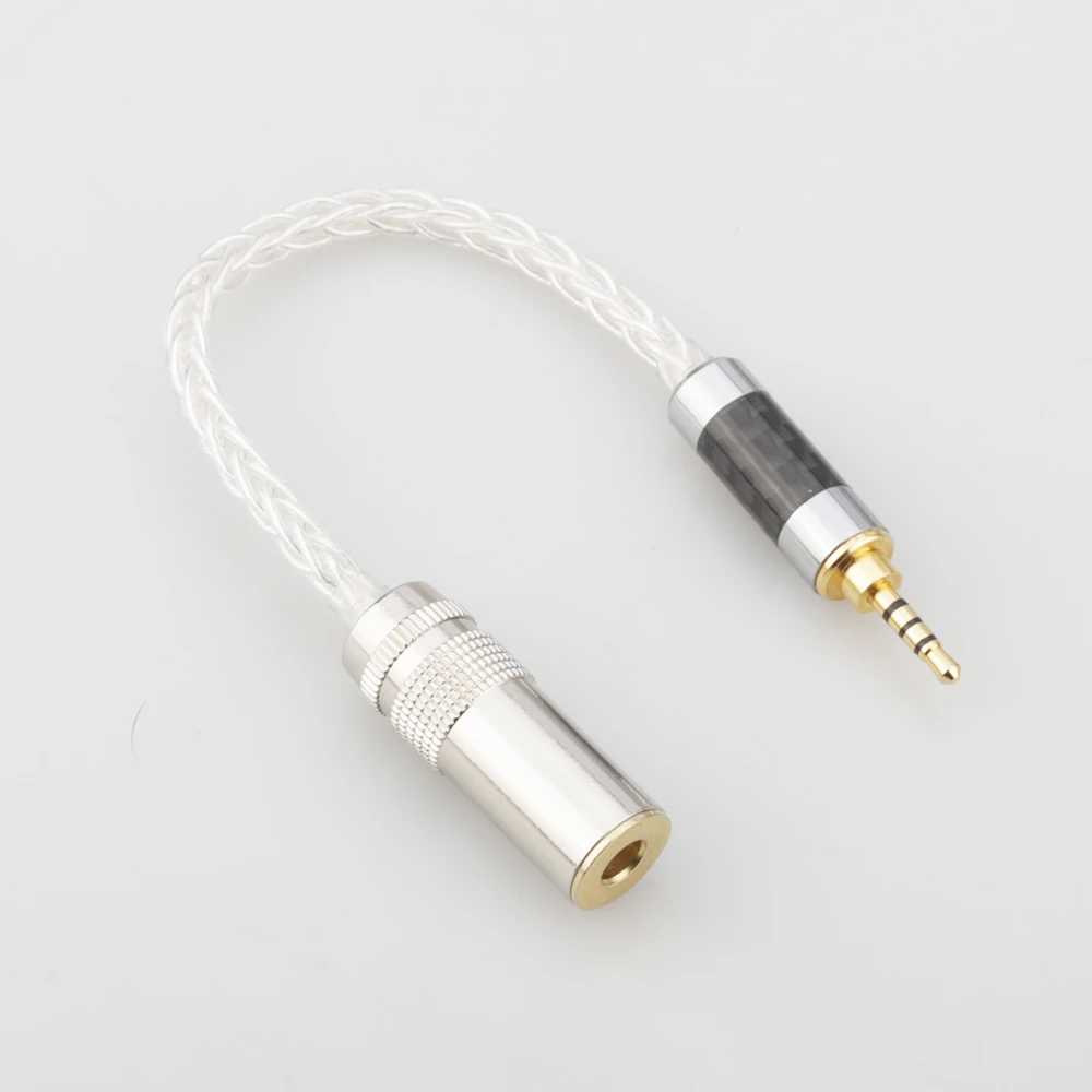 Audiocrast 10cm 2.5mm TRRS zrównoważony do 4.4mm zbalansowany żeński 7N OCC posrebrzany Adapter Audio
