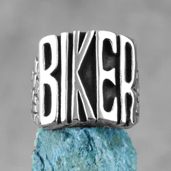 Locomotive Motorcycle Biker Letter Stainless Steel Mens Rings Punk Hip Hop for Male Boyfriend Jewelry Creativity Gift Wholesale