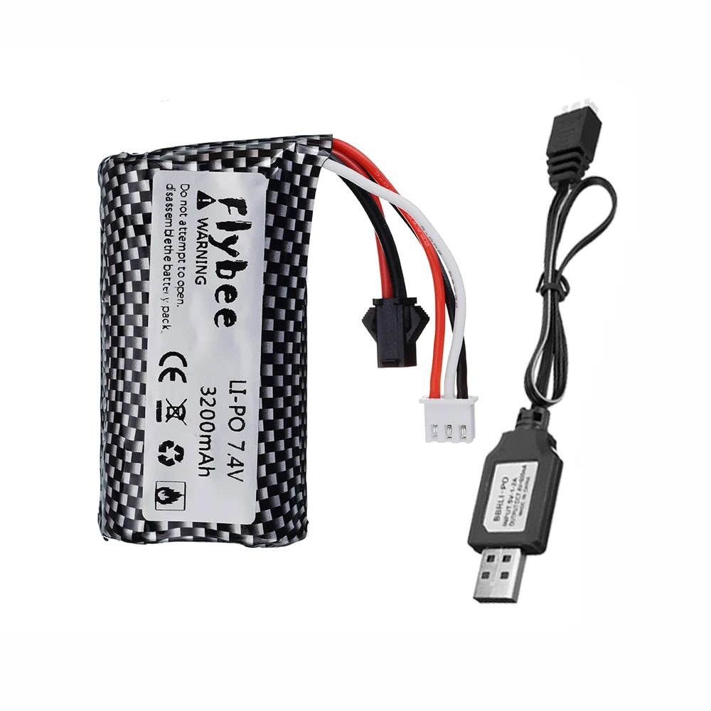 18650 7.4V 3000mah 3200mah بطارية ليثيوم أيون ل wltoys 104310 104311 MN99S D90 H101 U12A S033g Huina1592 RC سيارات لعب قطع الغيار