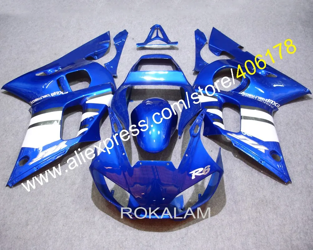 YZF600 R6 98-02 Motofairing For Yamaha YZF R6 1998-2002 Bike Blue  White Bodywork Fairing (Injection Molding)