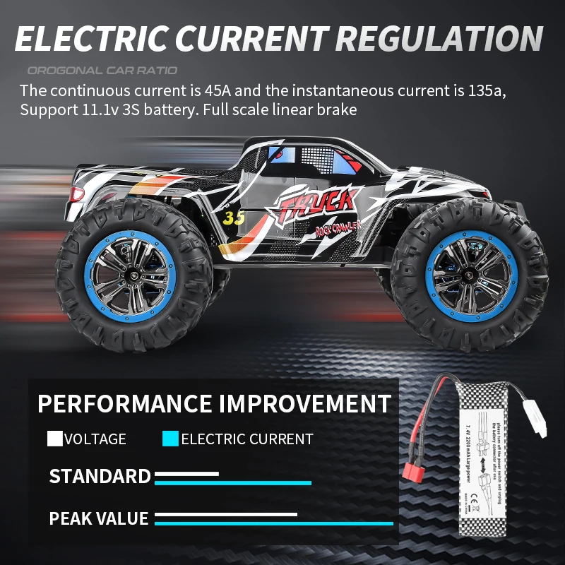 80KM/H Brushless RC Racing Car Metal Alloy 200M Distance Racing Buggy off Load Climbing RC Toys Shock Absorption Vehicle RC Toy