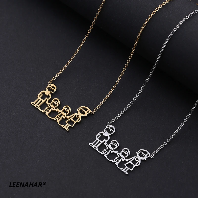 1PC Stainless Steel Family Members Necklace for women Fashion Jewelry Mom Gifts SN1138