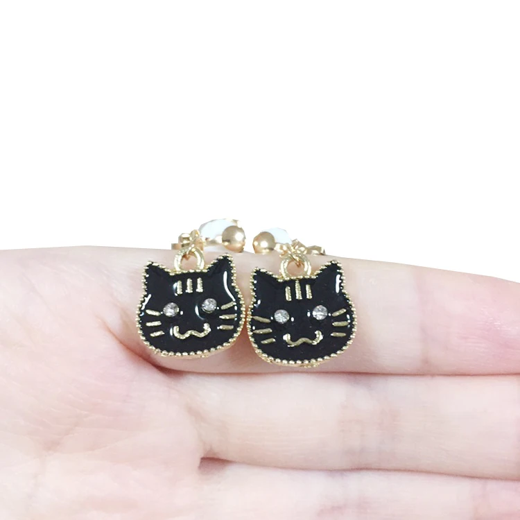 Clip On Earrings Kids Cute Cartoon Animal Cat Ear No Piercing Ear Rings For Children Gift Jewelry Korean Ear Clip For Girls