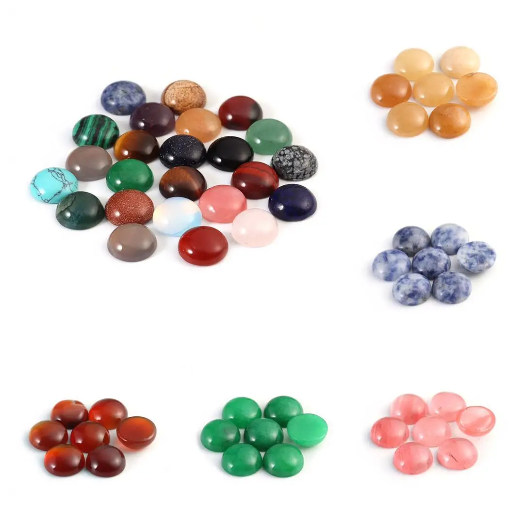 Moda 10 sztuk/partia 4/6/8/10/12mm naturalny kamień Cabochons dla DIY pierścień kolczyk bransoletka naszyjnik tworzenia biżuterii znalezienie