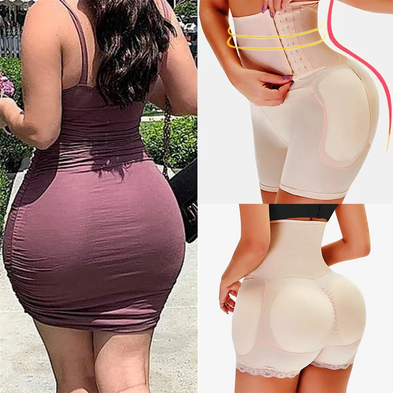 Fake Ass Padded Panties Sexy Women Corset Underwear Buttocks Hip Pads Plus Size Body Shaper Shorts Tummy Control Booty Enhancer