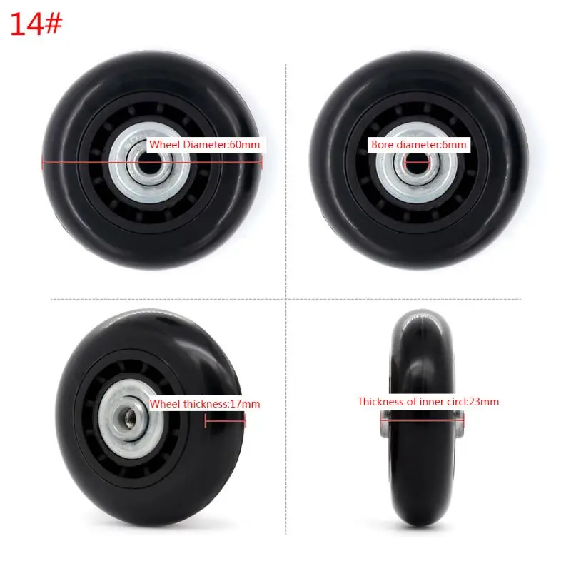 1Pcs Koffer Wielen Bagage Koffer Vervanging Wheel Assen Diameter 41-80 Mm Deluxe Reparatie Deluxe Reparatie Tool Casters