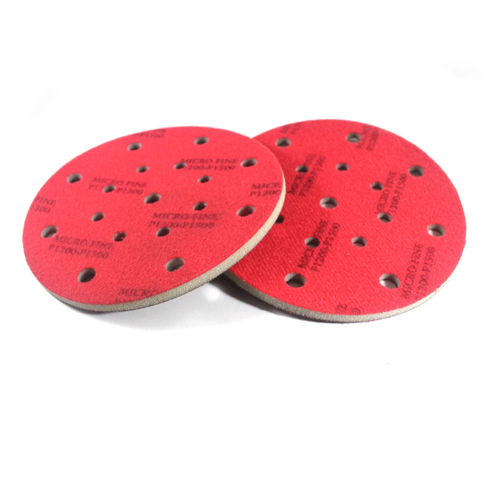 2Pcs 6 Inch 150mm 17 Loch Zurück Samt Schwamm Schleifpapier Disc Beflockung Metall Möbel Polieren Werkzeuge Entgraten und reinigung