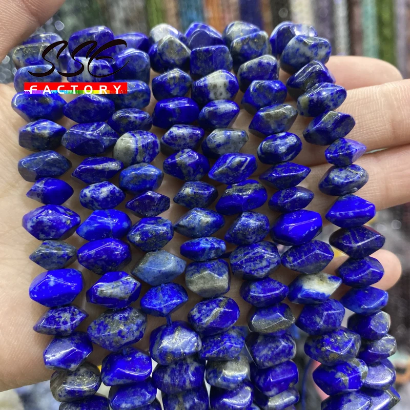 Natural Lapis Lazuli Stone Beads Irregular Special Cut Genuine Loose Spacer Beads for Jewelry Making DIY Bracelets 6x11mm 15''