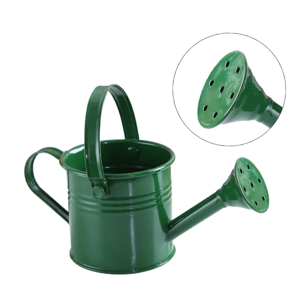 Green Iron Shower Flower Home Gardening Watering Pot Long Mouth Large Capacity Watering Can Plant Watering Tool with Handle