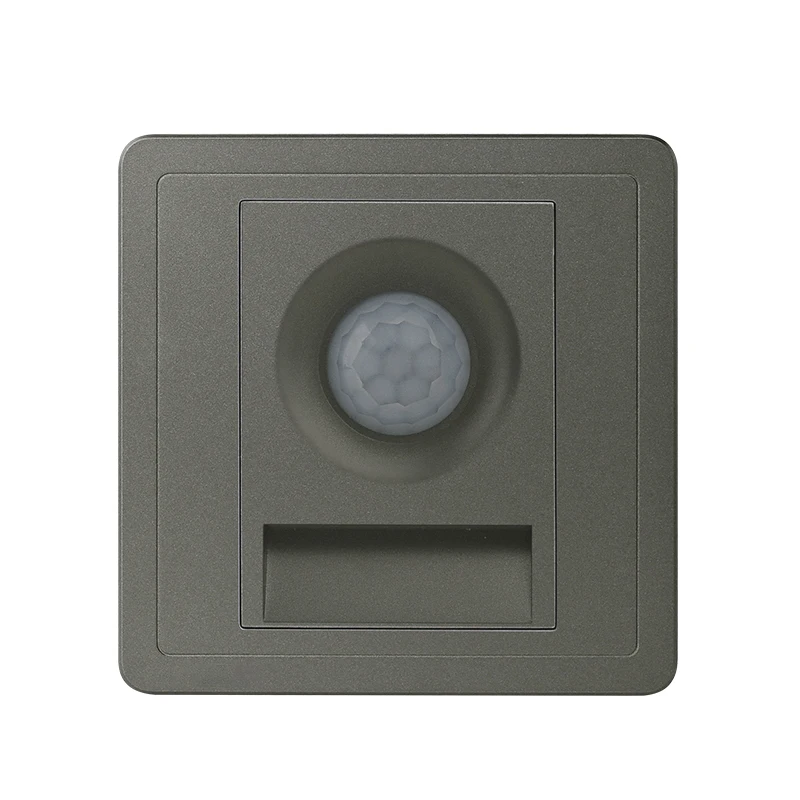 Smoke gold gray infrared induction wall foot lamp human body corridor proximity control sensor household switch 86*86mm