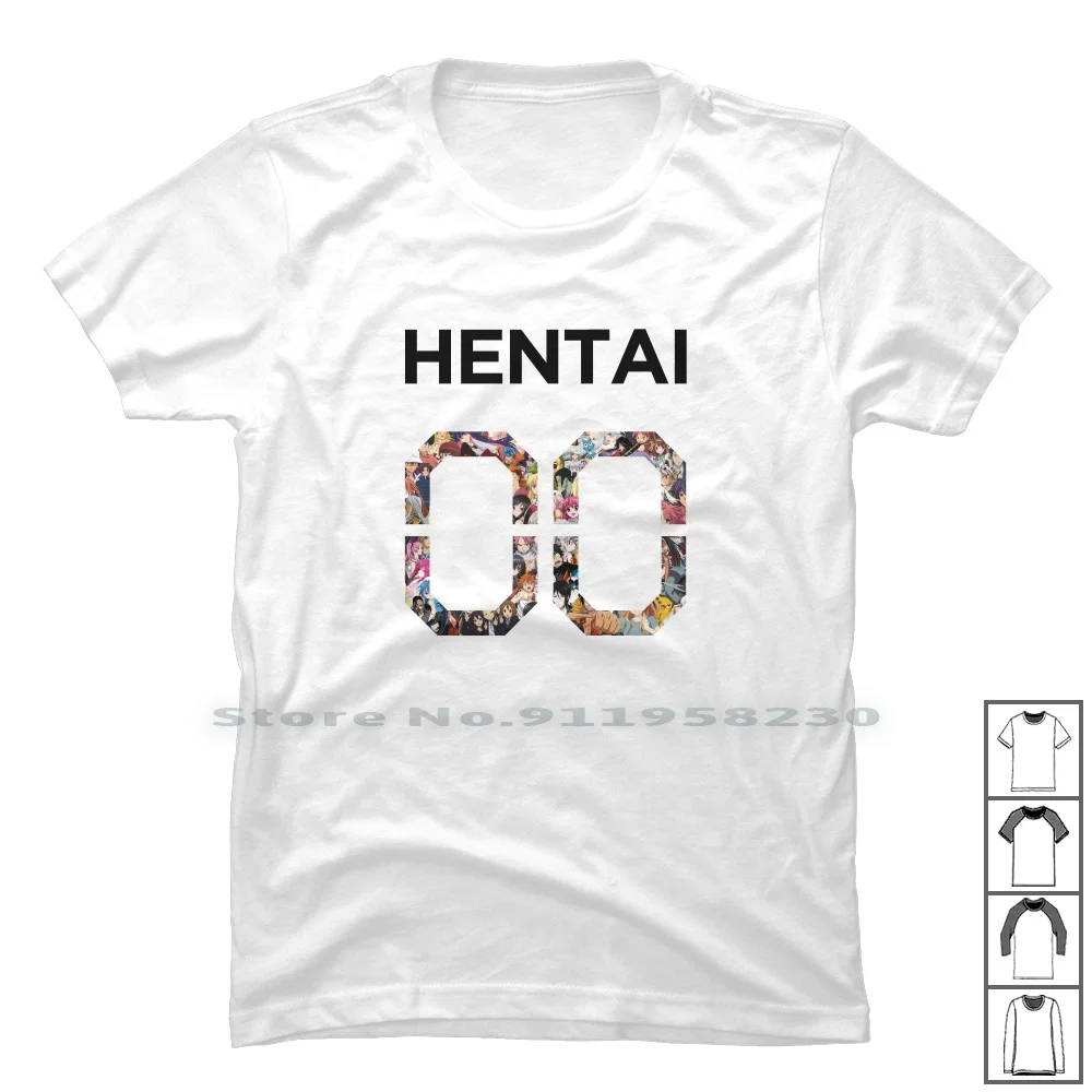 Hentai 00 T Shirt 100% Cotton Cartoon Social Human Hen