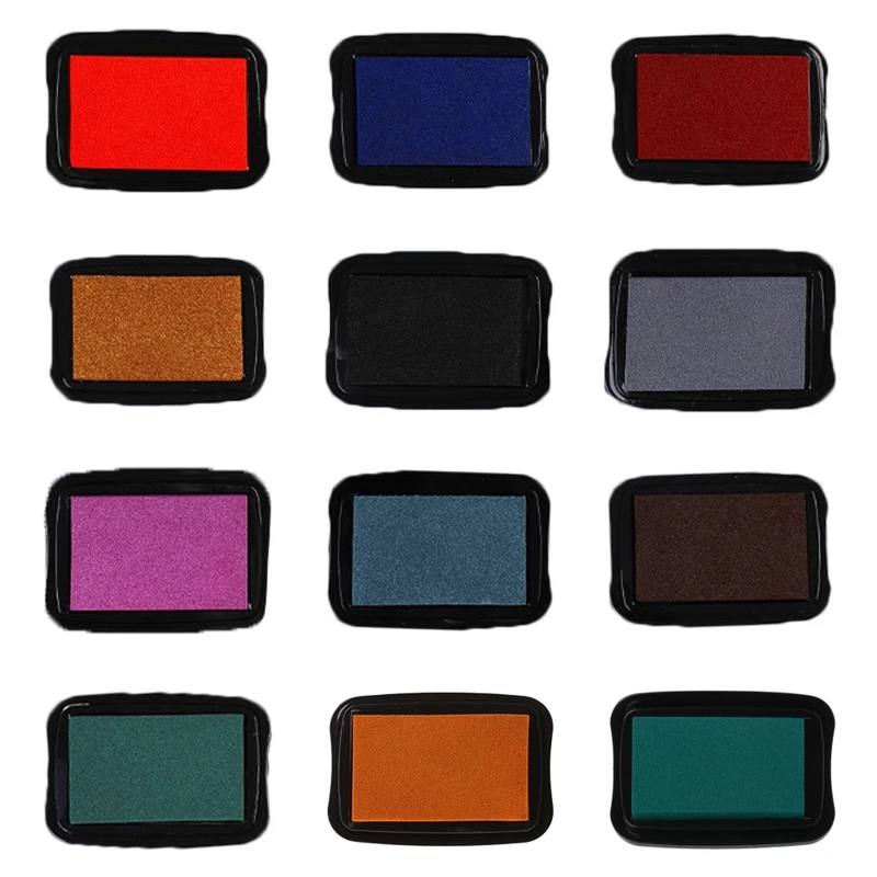 Handmade DIY Water Based Finger Paint Ink Pad for Rubber Stamps Printing Wood Paper Scrapbooking Inkpad