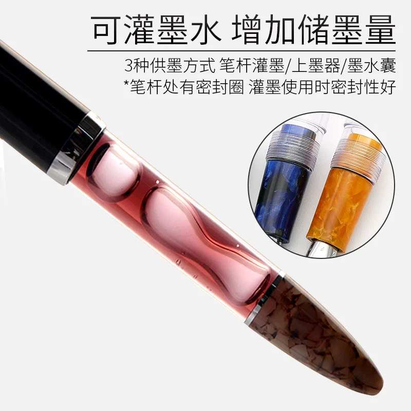 Brunnen Stift WANCHER KRISTALL Mehrere Typ Füllung System Transparente Metall Körper EF/F/M Nib AUS JAPAN [FREIZEIT & SAMMLUNG]