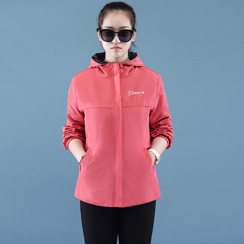 Double-Faced Jacket Women Short Outerwear 2025 New Spring Autumn Jackets Female Hooded  Loose Bomber Jacket