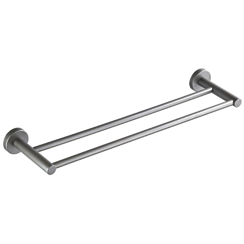 50cm Matt Gray Double Square Towel Bar Towel Hanger Wall Mounted Towel Rack Towel Holder House Decoration Hotel Apartment