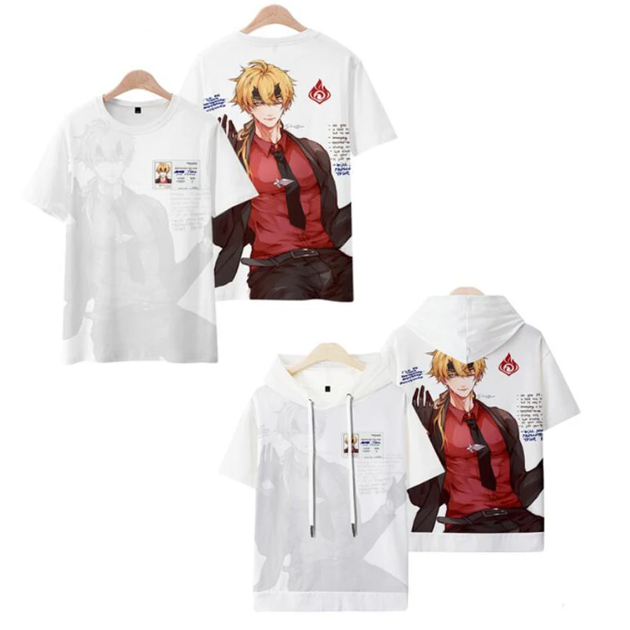 T-shirt manches courtes pour homme et femme, streetwear, humoristique, à la mode, Costume de Cosplay, Game Genshin Impact 3D