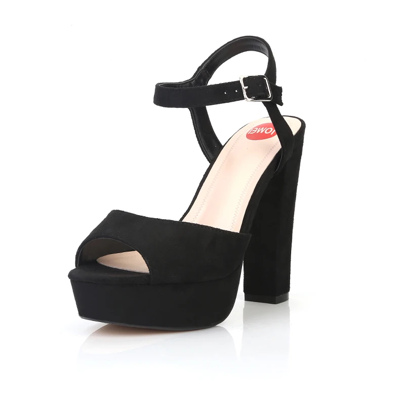 Black High Heels Summer Shoes Women Sandals 2021 Open Toe Party Ankle Strap Sandals Women 2021 High Heel Block Platform Heels