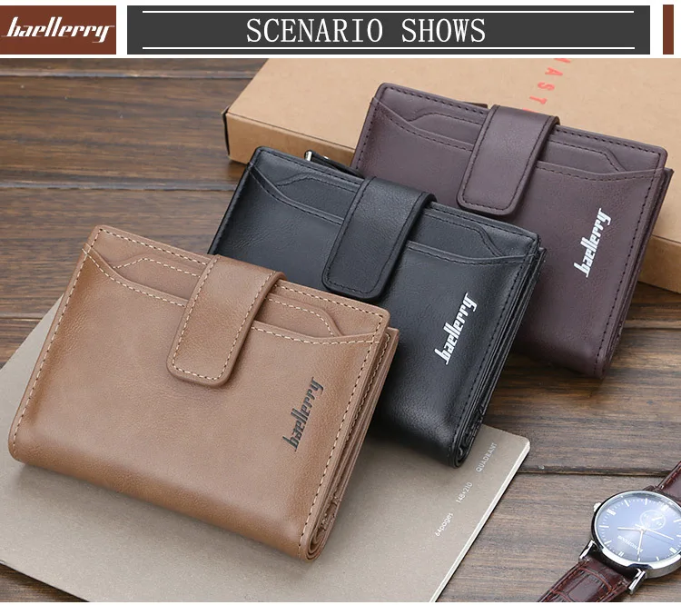 Name Gravur Männer Kurze Brieftaschen Große Kapazität Zipper Münzfach Foto Halter Hohe Qualität Karte Clips Für Männer – Detail 12