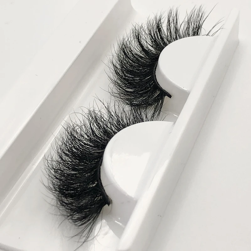 Buzzme Hot Selling 18-22mm Fluffy Real Mink Lashes 100% Natural Soft False Eyelashes Makeup Beauty Tools