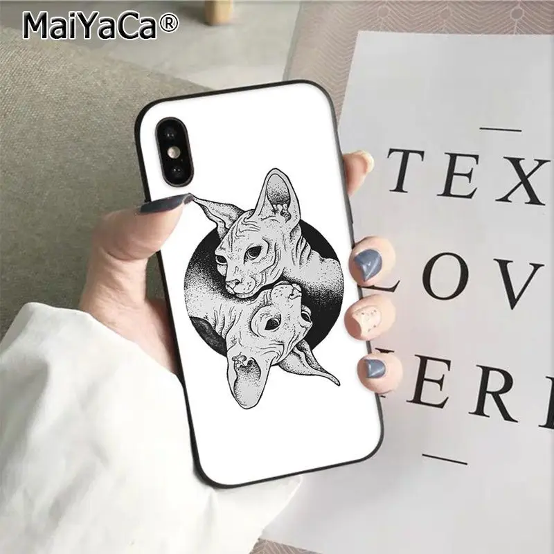 MaiYaCa animal Sphynx Hairless cat Printing Drawing Phone Case cover for iphone SE 2020 11 pro 8 7 66S Plus X XS MAX 55S SE XR