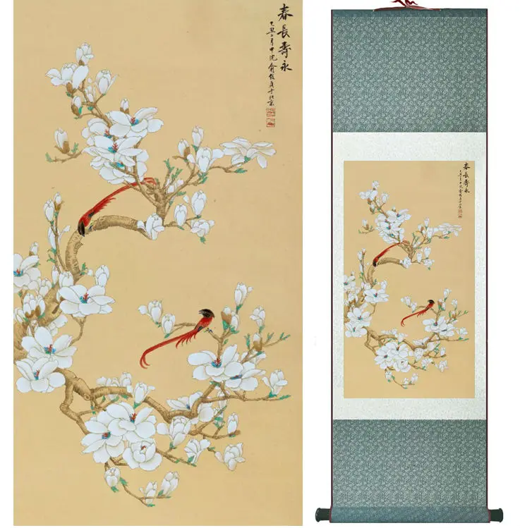 

Spring birds and flower painting Chinese wash painting home decoration painting Chinese traditional art panting No.32714