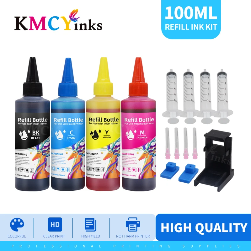 KMCYinks Bottle Ink For HP Deskjet 2130 3639 1110 2630 2620 3630 3639 123 Printer Cartridge Ink Dye Ink kits 123 xl S123