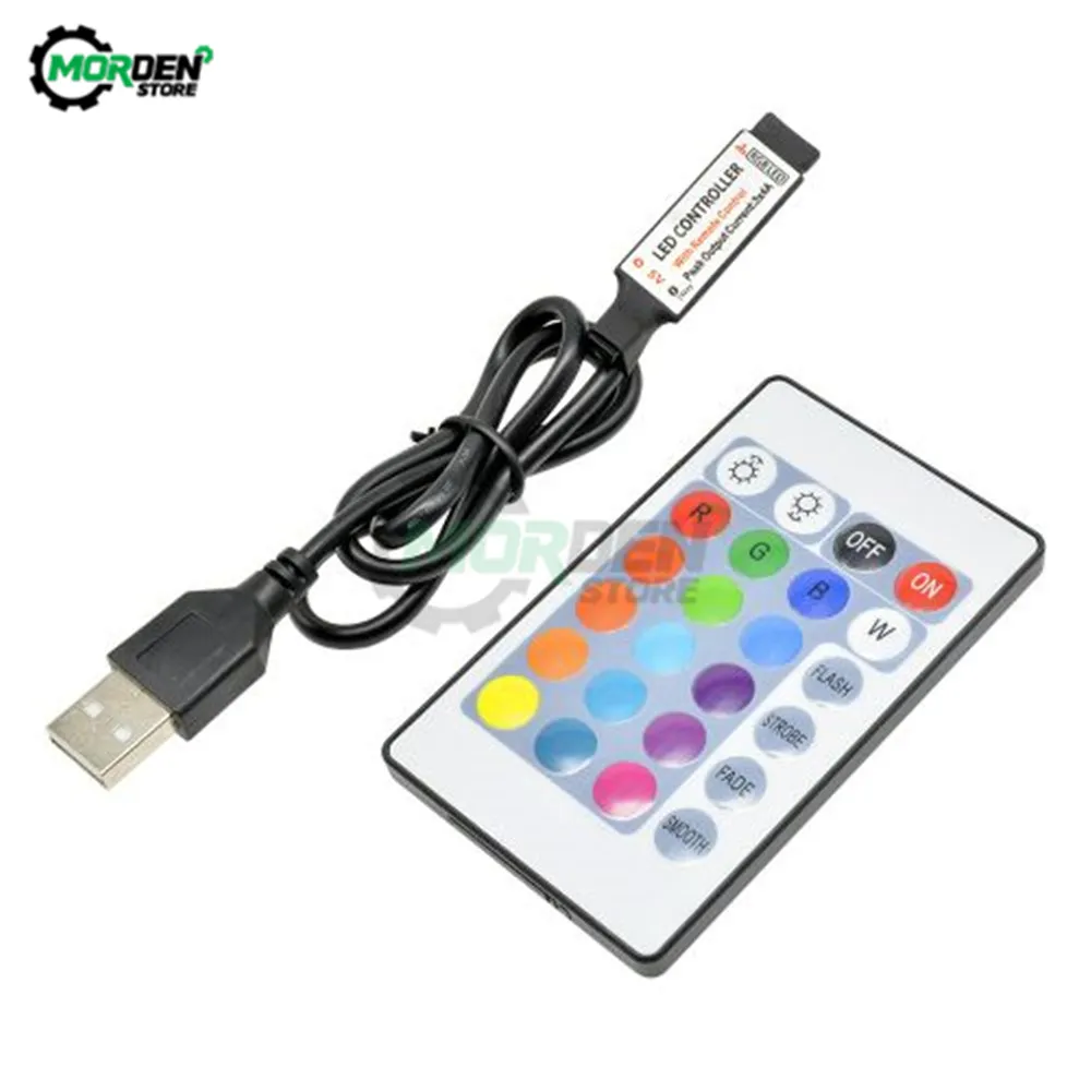 5V 12V LED RGB IR RF Remote Dimmer Controller 5V 12V USB LED SDM3528 Strip Light 3 Key 17 Key 24 Key LED RGB Wireless Controller