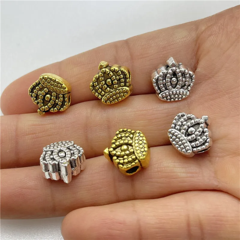 JunKang 10pcs Perforated Crown Beads, DIY Handmade Necklace, Bracelet Connection piece, Wholesale Jewelry Accessories