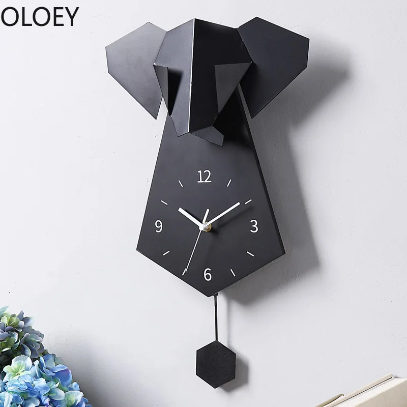 Fashion Creative Large Wall Clock 3d Metal Elephant Art Clocks Wall Watch Metal Wall Decorations Living Room Modern Wall Clocks