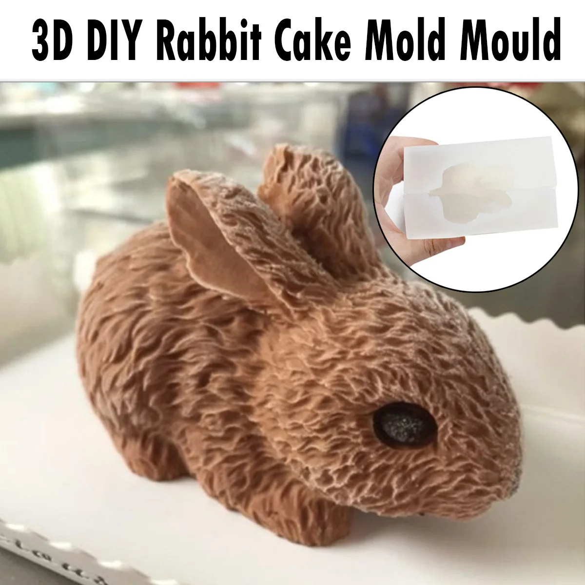 Silicone 3D DIY Rabbit Cake Mold Easter Gift Handmade Bunny Baking Tool Mould Bakeware Craft Decorating