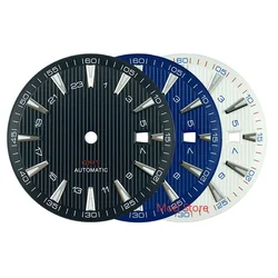 Black/Blue/White 33.2mm GMT Watch Dial Parts AT 150M Sailboat Splint Texture Fit Mingzhu DG3804 Blue Lume Wristwatch Plate