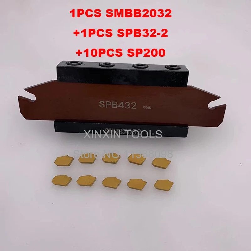 

20mm petiole SPB32-2 1pcs+SMBB2032 1pcs+ SP200 NC3020/NC3030 10pcs=12pcs/set NC3020/NC3030 Machining steel CNC lathe tool