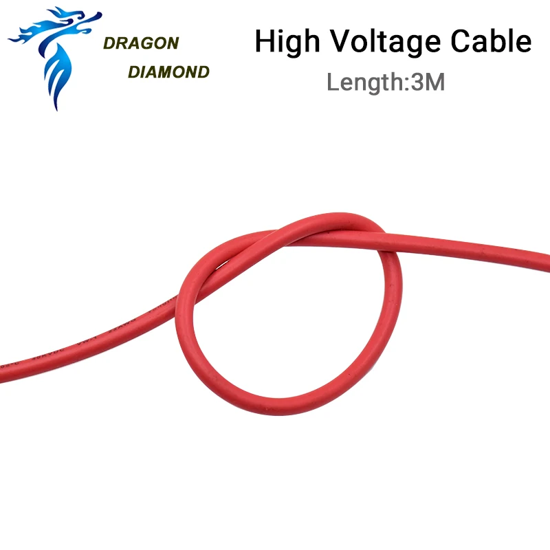 High Voltage Cable 3m Red Positive Wire For CO2 Laser Power Supply and Tube For Laser Engraver