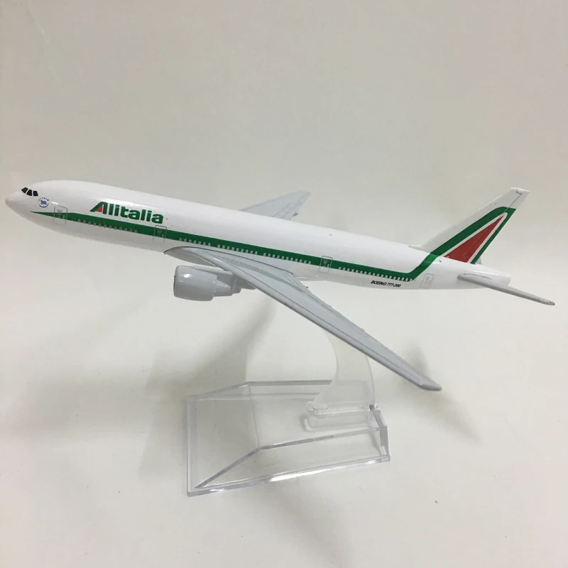 JASON TUTU 16cm Alitalia Boeing 777 Plane Model Airplane Model Airplanes Aircraft Model 1:400 Diecast Metal planes toy