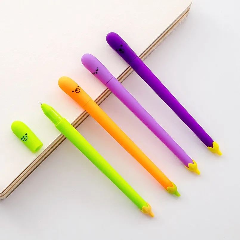 Eggplant Gel Pen School Stationery Neutral Creative Vegetables Pens Students Pen Wholesale